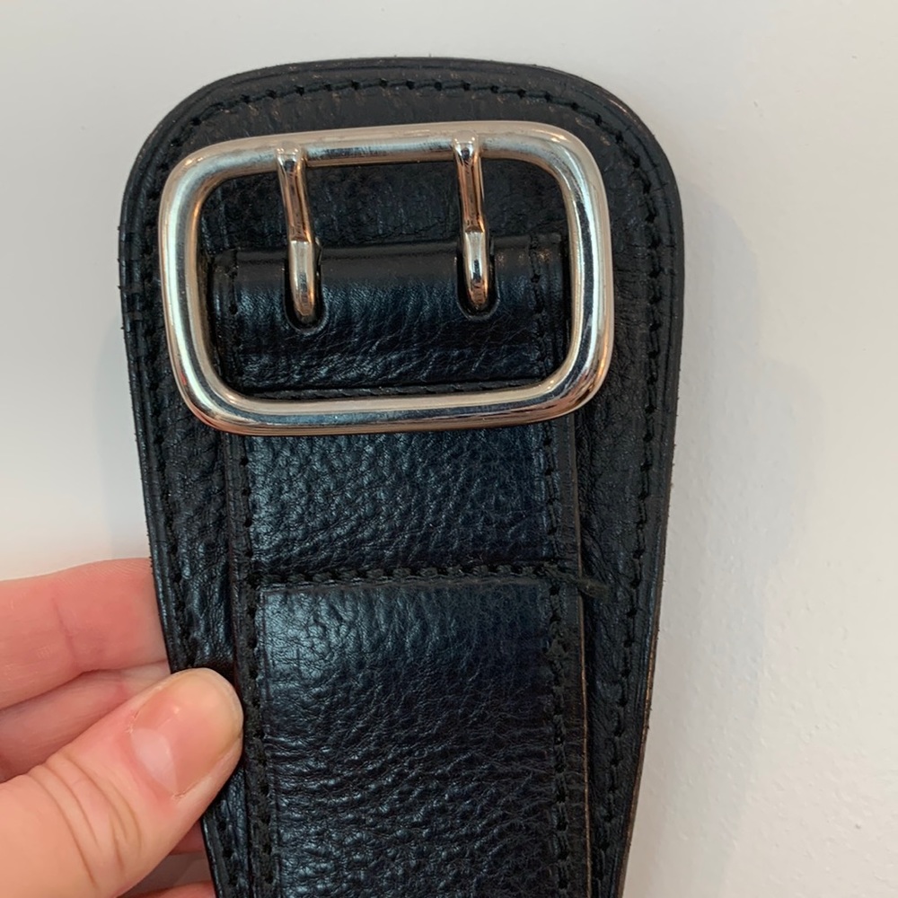 Barneys New York Black Italian Leather Belt
